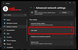 Data Usage Windows 11