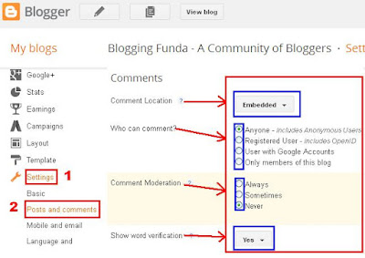 How to Enable or Disable Blog Comments by BloggingFunda