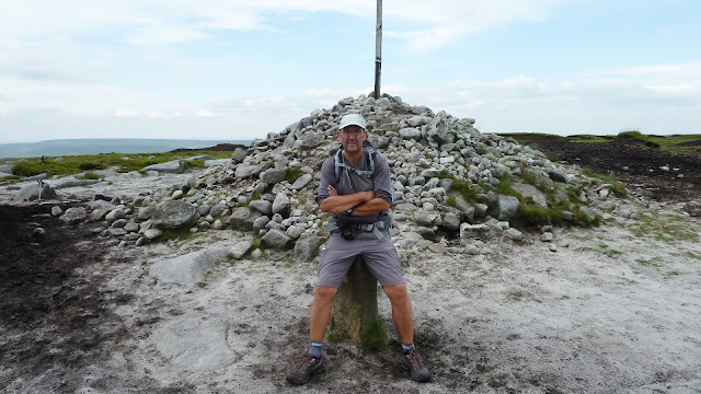 resting on bleaklow head while hiking the pennine way 2015