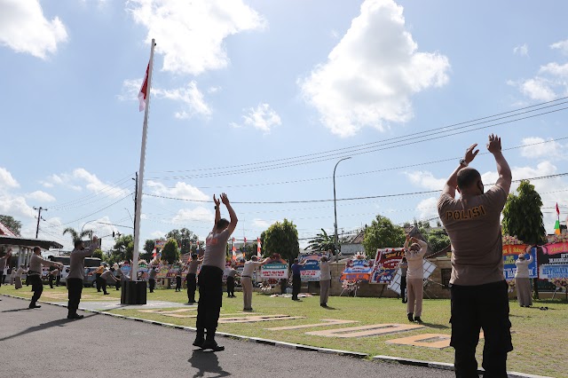 Garda Terdepan Pemberlakuan PPKM Darurat, Anggota Polres Kebumen Masuk Kerja 100 Persen