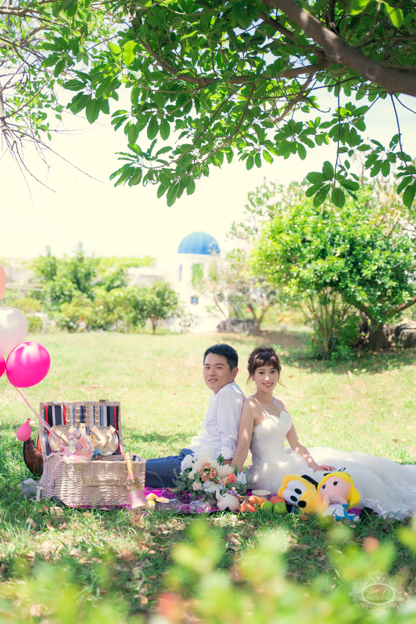 野餐風 淡水莊園婚紗基地 浪漫風格 逆光婚紗 唯美風 台北婚紗推薦 韓系小清新婚紗