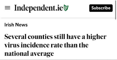 Headline rading, "Several counties still have a higher virus incudence rate than the national average"