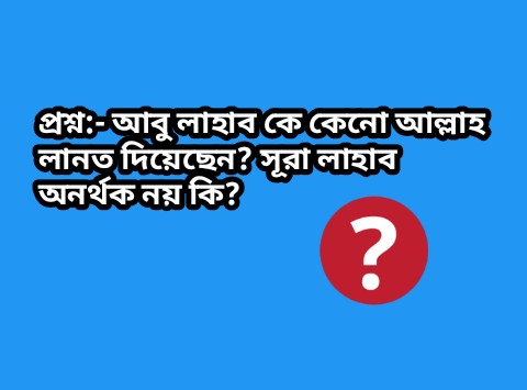 প্রশ্ন:- আল্লাহ কেনো অভিশাপ দিলেন আবু লাহাবকে? সূরা লাহাব কি অনর্থক সূরা নয়?