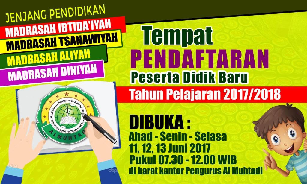 BANNER TEMPAT PPDB MADRASAH ALMUHTADI TAHUN 2017 - KANG AIDI