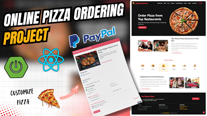 Online Pizza Ordering System Project using Spring Boot, React JS & MySQL