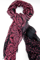 Magenta Spiral Scarf by Debbie Martin Designs