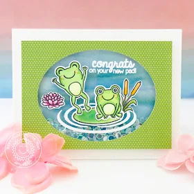 Sunny Studio Stamps: Froggy Friends New Pad Shaker Card by Amy Yang