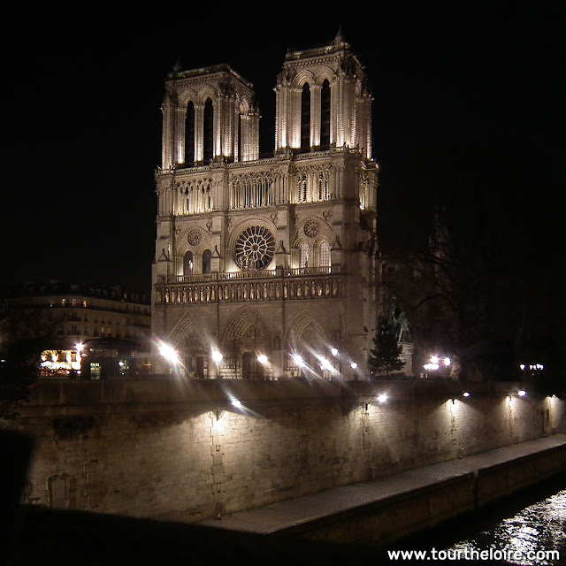 Notre-Dame de Paris, at night, before the fire. Paris. France. Photographed by Susan Walter. Tour the Loire Valley with a classic car and a private guide.