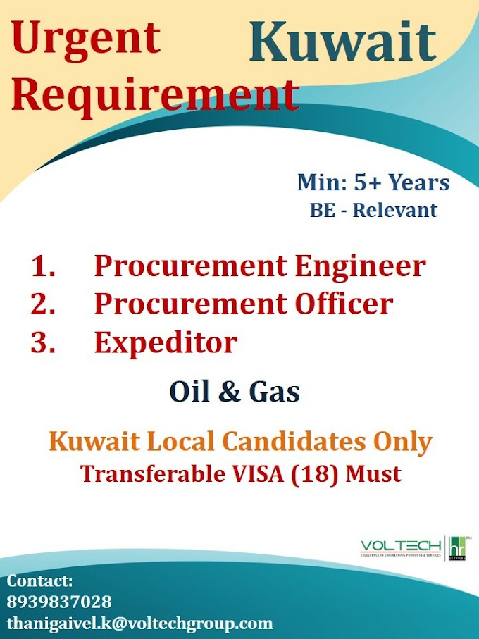  URGENTLY REQUIRED FOR Kuwait  COMPANY Jobs Today 