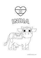 indian cow coloring page printable kids