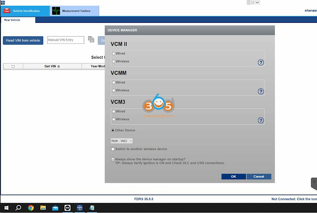 Use VNCI MF J2534 with Ford FDRS 3