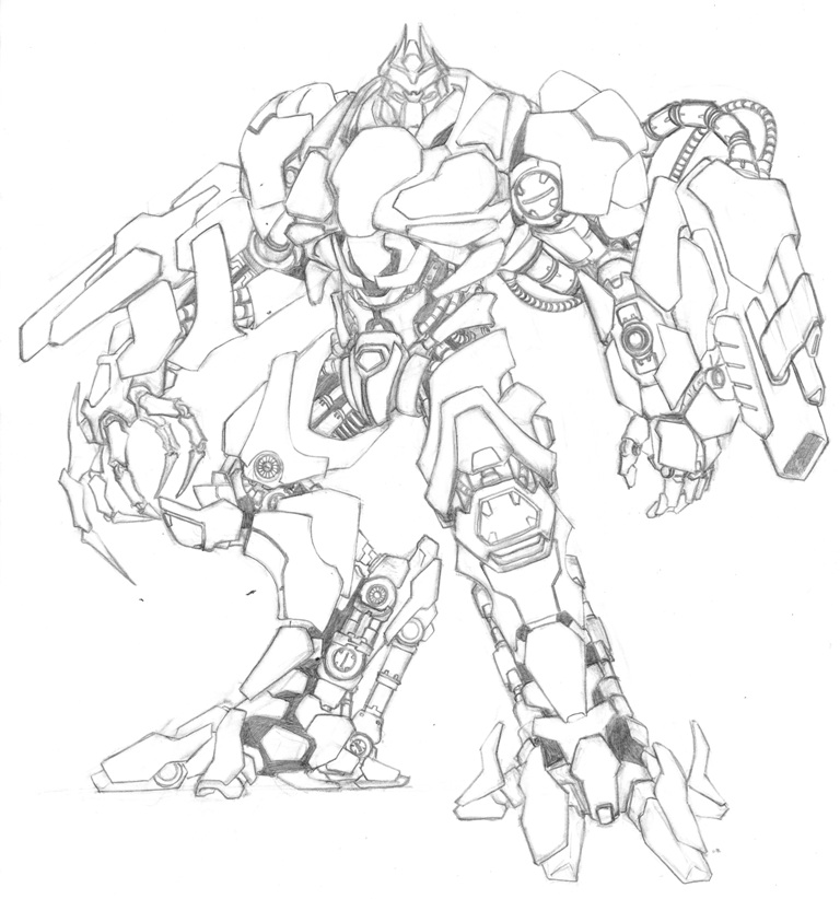  Gambar  Mewarnai Robot  Transformer Gambar  Megatron Logo 