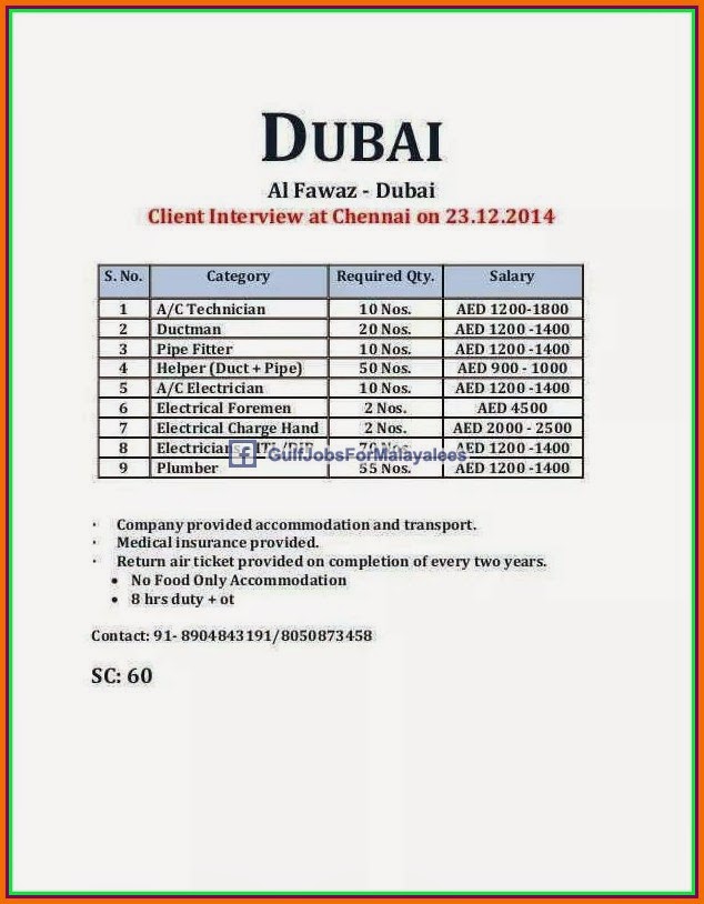 Job vacancies for Dubai