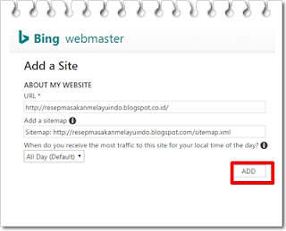 Cara daftar blog ke bing webmaster lengkap dengan gambar