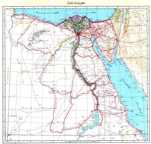 خريطة شبكة الطرق في مصر بصيغة شيب فايل shapefile 