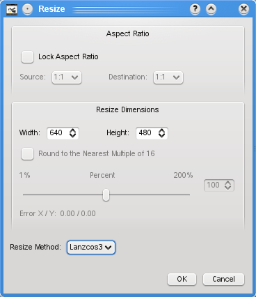 Avidemux Resize Filter