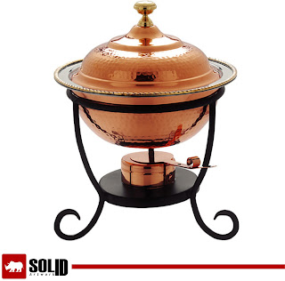 Old Dutch Round Copper Chafing Dish