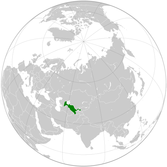 Letak negara Uzbekistan