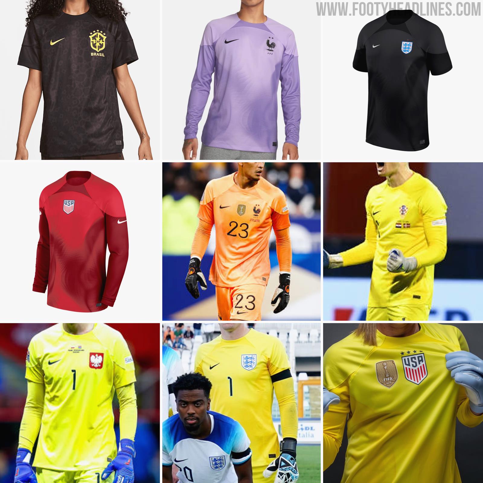 All the Same Except Brazil? Nike 2022 World Cup Goalkeeper Kits