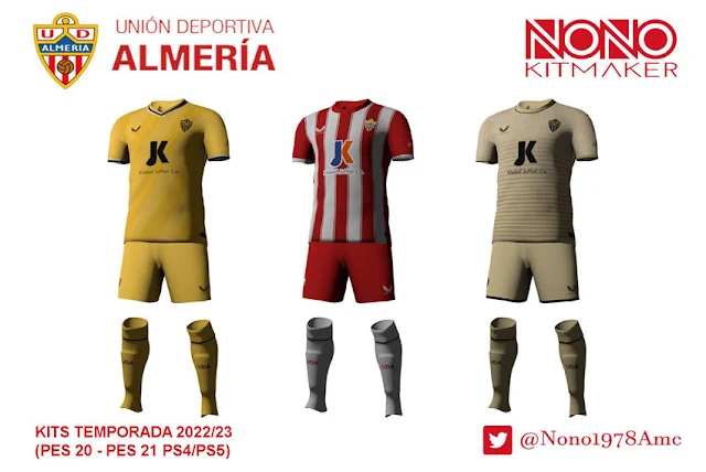 UD Almería 22-23 Kits (PC/PS4/PS5) For eFootball PES 2021