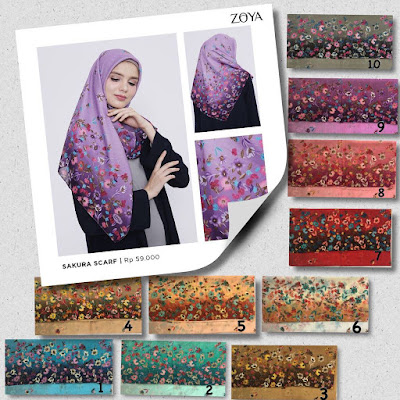 scarf zoya, segiempat zoya, kerudung zoya terbaru, koleksi terbaru zoya 2018