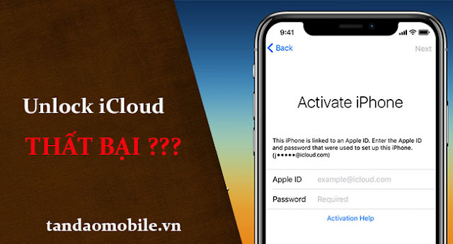 mở khóa iCloud iphone Xs không thành công