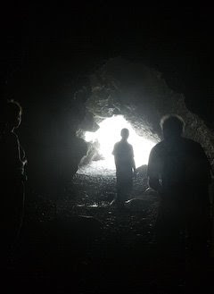 Lava tube cave through to the sea