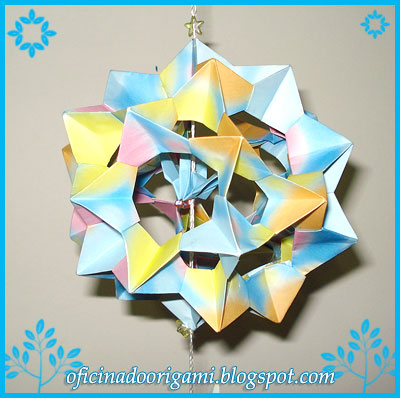 electra Kusudama Oficina  Electra kusudama do Origami: origami