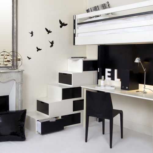 practical furniture for black and white interior design by espace loggia