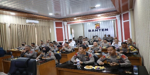 Polda Banten Gelar Anev Mingguan Terkait Pencampaian Vaksinasi Covid-19 dan Bansos