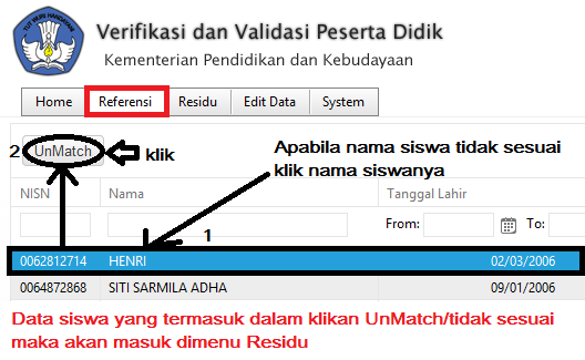 CARA CEK NISN DI VERIFIKASI DAN VALIDASI VERVAL PESERTA DIDIK DARI HASIL SYNC DAPODIKDAS