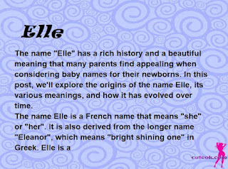 meaning of the name "Elle"