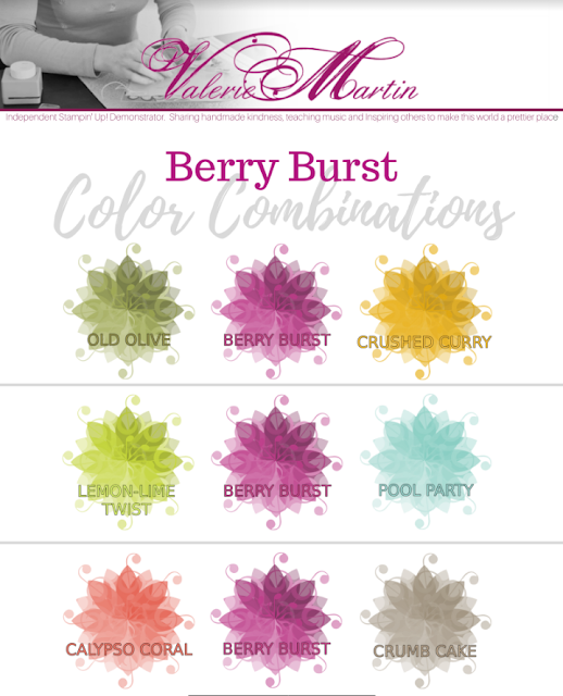 Valerie Martin Stampin Up In color 2017 2018 combinations ideas color story color schemes card making Berry Burst