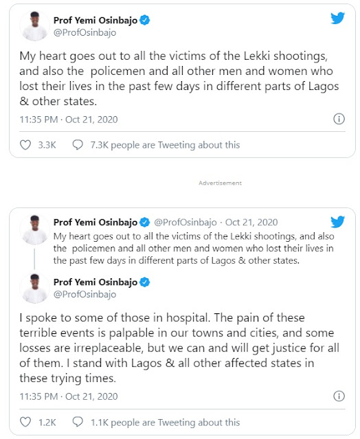 BREAKING: ‘These are trying times’ — Osinbajo breaks silence on Lekki shooting