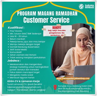 Lowongan Kerja Bandung Customer Service Magang Sarana Berbagi