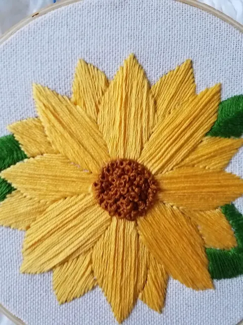Sunflower Embroidery Template and Tutorial