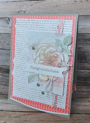 Sentimental rose stampin up congratulations card