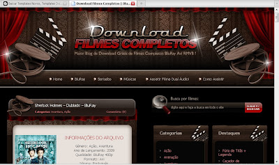 Baixar o Template do Download Filmes Completos gratis para Blogger
