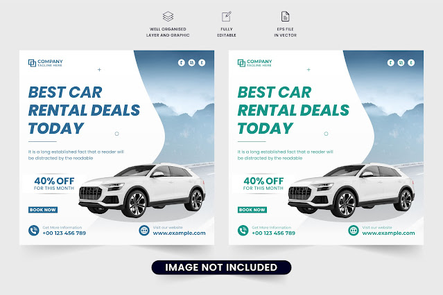 Car rental business template vector free download