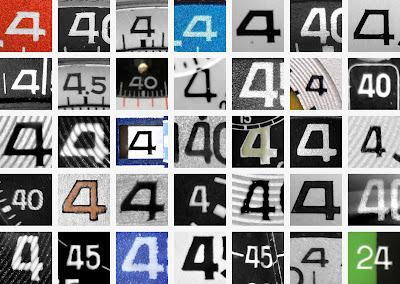 Number "4" from many vintage watchfaces