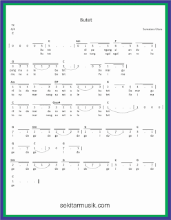 not angka butet lagu daerah sumatera utara