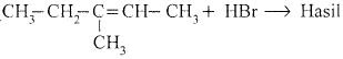 Reaksi adisi 3-metil-2-pentena dengan asam bromida