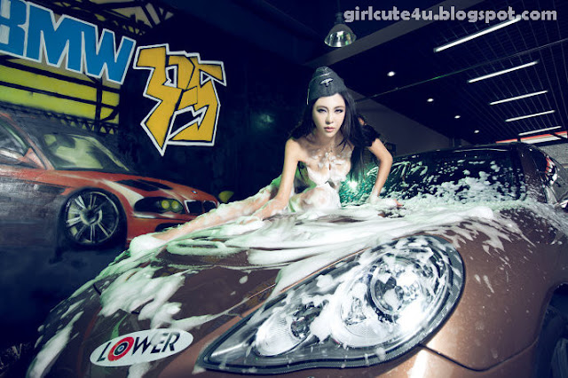 Gang-Xiao-Xi-Car-Washing-05-very cute asian girl-girlcute4u.blogspot.com