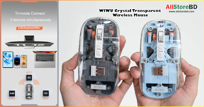 WIWU WM105 Crystal Transparent Wireless Mouse Features And Price