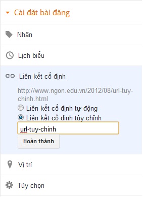 tùy chỉnh URL