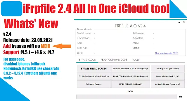 iFrpfile v2.4 iCloud Bypass Tool