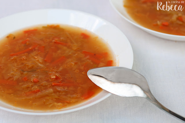 Sopa de verduras en juliana