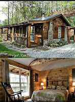 Imágenes de interiores y exteriores de cabañas de madera