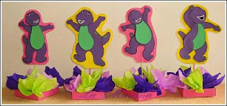 Children's Parties Decoration, Barney Centerpieces