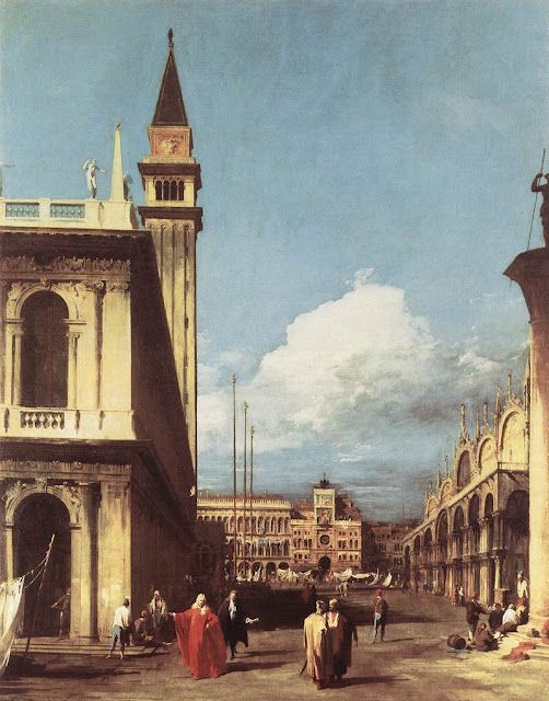 Каналетто  (Canaletto)   The Piazzetta, Looking toward the Clock Tower